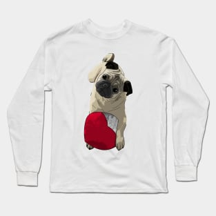 Pug Dog with a Heart Long Sleeve T-Shirt